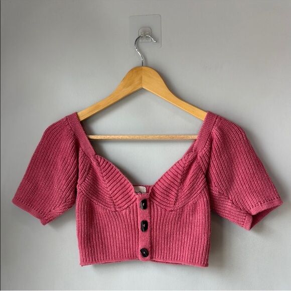TACH Pink Knit Melinda Crop Sweater Top - Picture 3 of 9